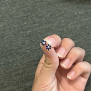 gold blue gem high quality earring